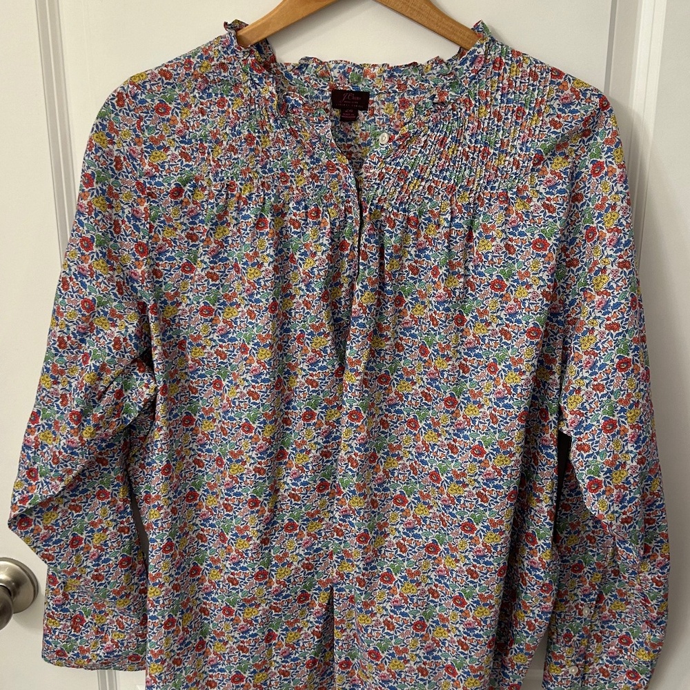 J. CREW LIBERTY LONDON FABRIC TUNIC SHIRT SIZE 24